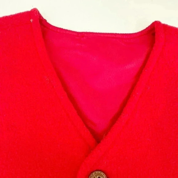 Vintage Kids Christmas Fleece Snowman Teddy Bear Button Vest Size 12M - Picture 4 of 6